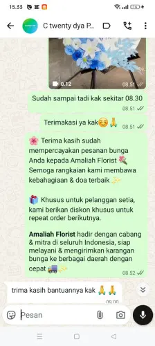 Testimonial Standing Flower bandasari