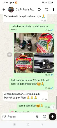 Testimonial Papan Bunga bandasari